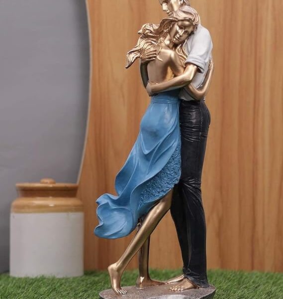 Romantic Couple Blue Showpiece for Bedroom Decorations
