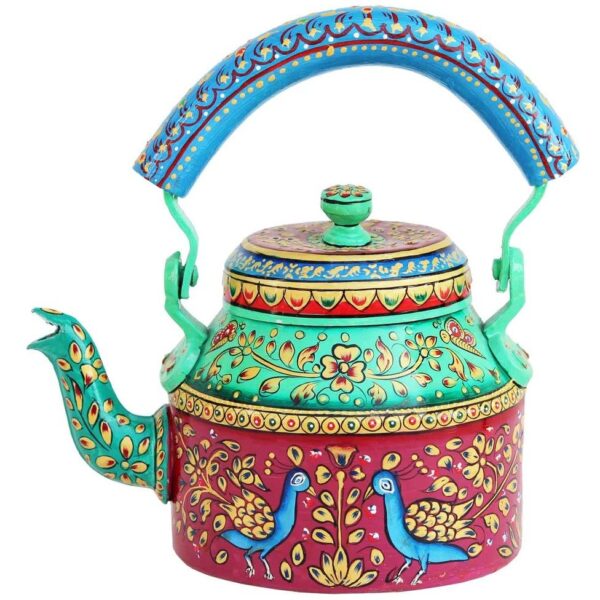 Hand Painted Traditional Aluminium Colourful Tea Pot